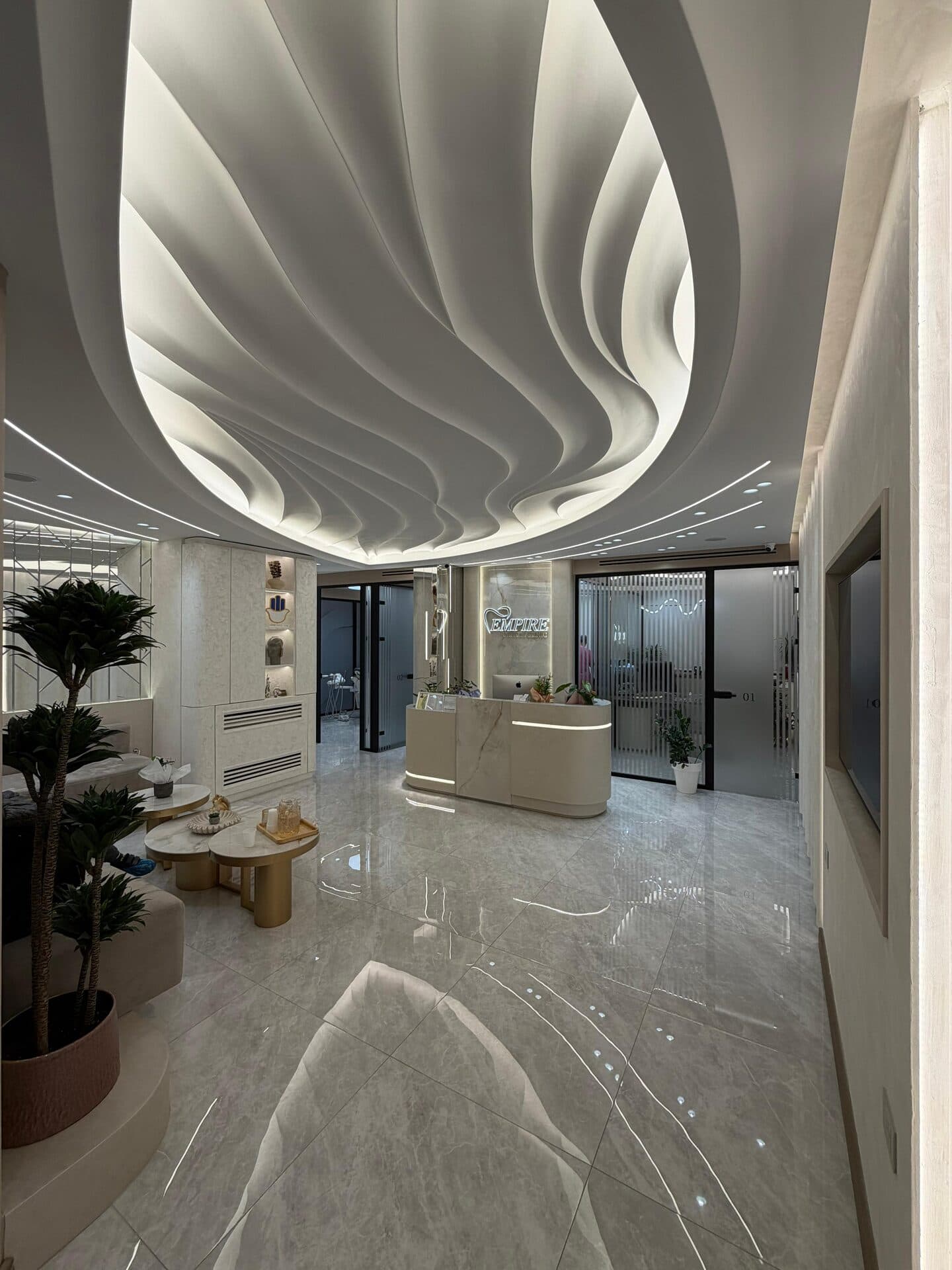 Empire Dental Clinic lobby in Tirana